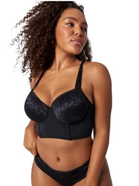 Adored by Adore Me Micro and Lace Lightly Lined Evalynn Longline Bra